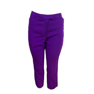 Antonio Melani Women's Purple Cropped Trousers With Side & Back Pockets Sz 10